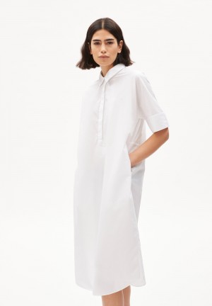 ARMEDANGELS BENKAA Woven Dress Loose Fit made of Organic Cotton Blancas | QUDLWF-356