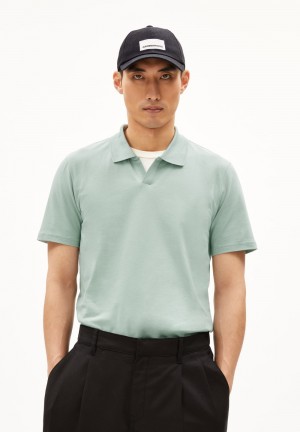 ARMEDANGELS BRAAN PREMIUM Polo T-Shirt Regular Fit made of Organic Cotton Mix Morning Dew | BSOZJM-316
