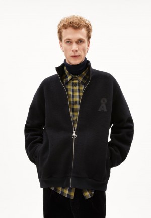 ARMEDANGELS BRESAA FELPA Fleece Jacket Relaxed Fit made of Organic Cotton Negras | TAZPBN-368