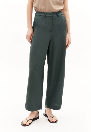 ARMEDANGELS CAARUNUS LINO Woven Pants made of Linen-Mix Space Steel | HVJEAD-189