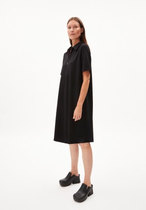 ARMEDANGELS CAMILAARA Jersey Dress Loose Fit made of Organic Cotton Mix Negras | JPGZOQ-287