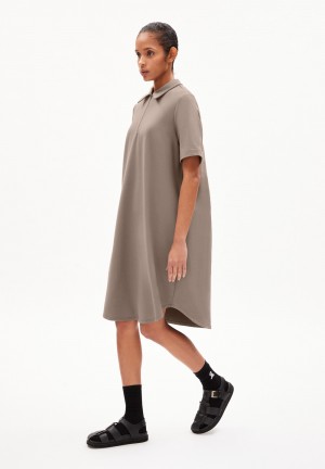 ARMEDANGELS CAMILAARA Jersey Dress Loose Fit made of Organic Cotton Mix Muddy Water | VZDXFT-012