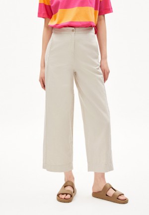 ARMEDANGELS CARUNAA LINO Woven Pants Regular Fit made of Linen-Mix Verde Menta | JBESWQ-284