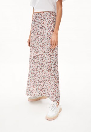 ARMEDANGELS CATRIONAA BOHEME Woven Skirt Regular Fit made of LENZING™ ECOVERO™ Mix Oatmilk | ACMKJI-718