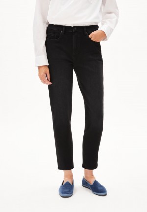 ARMEDANGELS CAYAA TARPA Jeans Tapered Leg Low Waist Ankle Organic Cotton Mix Comfort-Stretch Ash Washed | RFWLUG-216