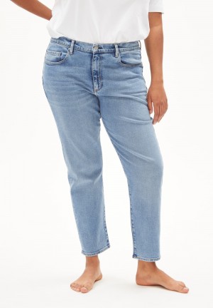 ARMEDANGELS CAYAA TARPA Jeans Tapered Leg Low Waist Ankle Organic Cotton Mix Comfort-Stretch Verde Menta | PWYXTS-284
