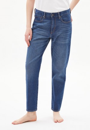 ARMEDANGELS CAYAA TARPA Jeans Tapered Leg Low Waist Ankle Organic Cotton Mix Comfort-Stretch Verde Menta | JUKQXN-965