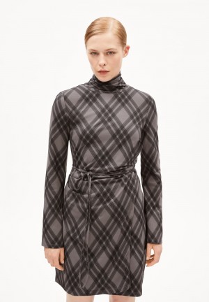 ARMEDANGELS CEETAA ARGYLE Jersey Dress Slim Fit made of Organic Cotton Mix Iron Cast | SBRWMF-402
