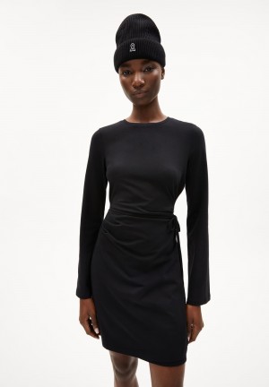 ARMEDANGELS CEETAA Jersey Dress Slim Fit made of Organic Cotton Mix Negras | EMNDUG-231