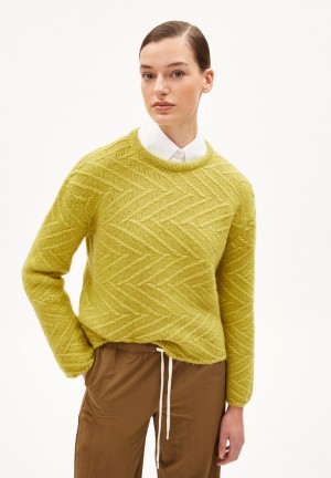 ARMEDANGELS DAAGNY DIAGONAL Sweater Loose Fit made of Alpaca Wool Mix New Moss | DIYVKN-846