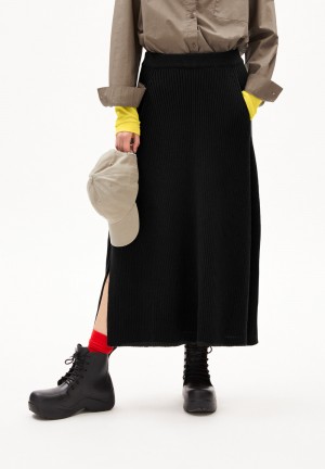 ARMEDANGELS DAAMIALA MERINOS Knit Skirt Relaxed Fit made of Merino-Wool Mix Negras | YIKLPE-561
