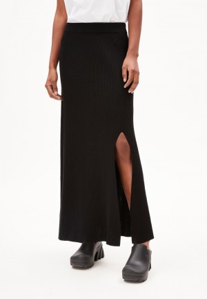 ARMEDANGELS DAAMILAAS Knit Skirt Relaxed Fit made of Organic Cotton Negras | IHMZQS-920