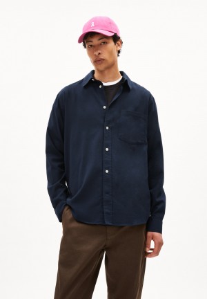 ARMEDANGELS DAANIL Shirt Relaxed Fit made of Organic Cotton Night Sky | XUGYJI-438