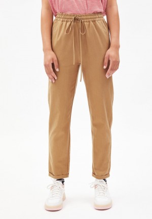 ARMEDANGELS DANIAA Pants made of Organic Cotton Mix Smoky Almond | UDFOLK-763