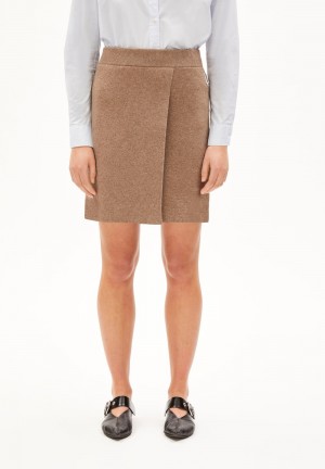 ARMEDANGELS DARLAA Knit Skirt Regular Fit made of Organic Wool Mix Cinnamon Dust Melange | GOITLB-726
