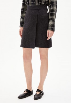 ARMEDANGELS DARLAA Knit Skirt Regular Fit made of Organic Wool Mix Steel Melange | AVGZMN-062