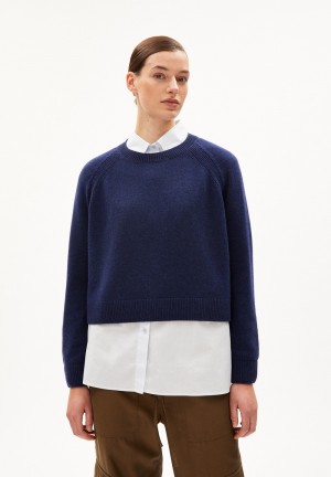 ARMEDANGELS DILIRIAA REGLANA Sweater Loose Fit made of Organic Wool Mix Verde Menta Azules | GDFRNZ-591