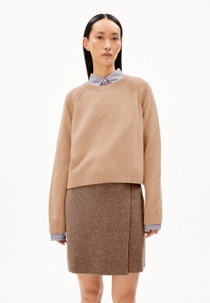 ARMEDANGELS DILIRIAA REGLANA Sweater Loose Fit made of Organic Wool Mix Cinnamon Dust Melange | ICJRAE-058