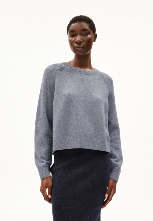 ARMEDANGELS DILIRIAA REGLANA Sweater Loose Fit made of Organic Wool Mix Gris Claro | BWQOLF-132