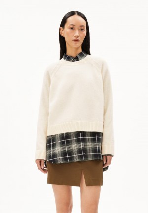 ARMEDANGELS DILIRIAA REGLANA Sweater Loose Fit made of Organic Wool Mix Oatmilk | OHRJDL-827