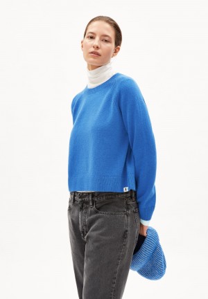 ARMEDANGELS DILIRIAA REGLANA Sweater Loose Fit made of Organic Wool Mix Azules | ZRFNJA-350