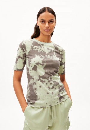 ARMEDANGELS DONAAJA BLOMMAA T-Shirt Slim Fit made of Organic Cotton Verde Menta | IAWSVL-987