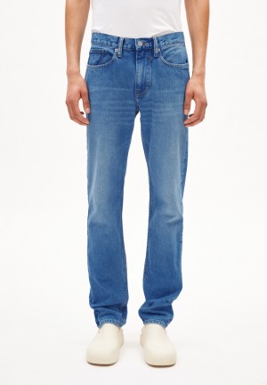 ARMEDANGELS DYLAANO Jeans Straight Leg Mid Waist recycled Cotton Non-Stretch Azules | OWFSZC-973