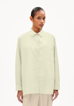 ARMEDANGELS EALGAA Blouse Loose Fit made of Organic Cotton Verde | DNFIEX-524