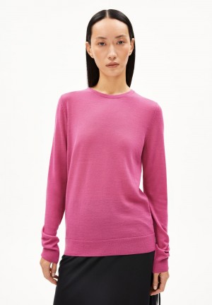 ARMEDANGELS ELDIAA Sweater Slim Fit made of extrafine Merino Organic Wool Crushed Berry | EAZDOP-081