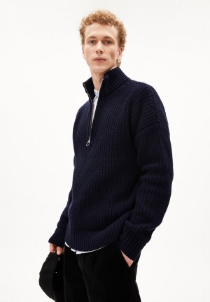 ARMEDANGELS ELIJAA Sweater Relaxed Fit made of Organic Wool Mix Night Sky | DRFPUO-892