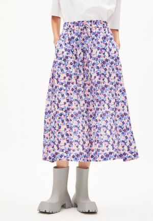 ARMEDANGELS ELODIAA MULTI FLORAL Woven Skirt Regular Fit made of TENCEL™ Lyocell Verde Menta | ZURJQM-572