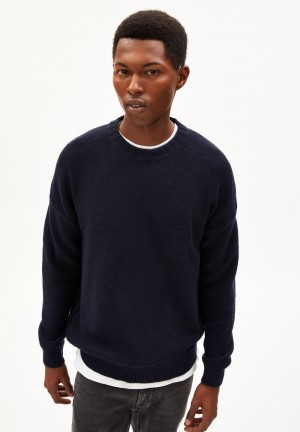 ARMEDANGELS EMAANUELO Sweater Relaxed Fit made of Organic Cotton Night Sky | UCZOJR-785