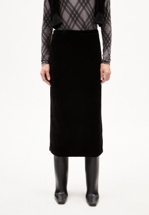 ARMEDANGELS EMOLGAA Jersey Skirt Slim Fit made of TENCEL™ Modal Mix Negras | MKBPTO-921