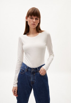ARMEDANGELS ENRICCAA SOFT Longsleeve Slim Fit made of Organic Cotton Blancas | PFKRMU-716