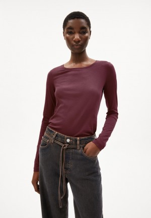 ARMEDANGELS ENRICCAA SOFT Longsleeve Slim Fit made of Organic Cotton Cranberry Juice | RVAYBS-876