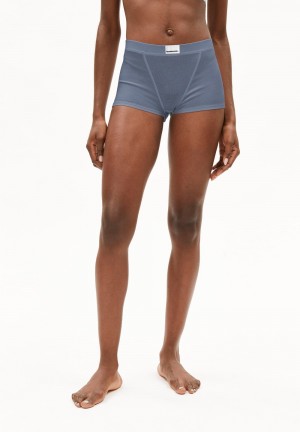 ARMEDANGELS ERYNAA RIB Rib-Shortie made of Organic Cotton Mix Azules | HJTRKS-745
