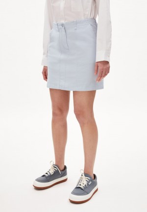ARMEDANGELS FAAMKE Heavyweight Woven Skirt Regular Fit made of Organic Cotton Mix Morning Sky | EQOBNU-547