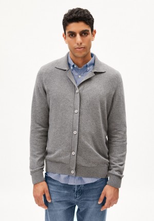 ARMEDANGELS FAAUSTOS Cardigan Regular Fit made of Organic Merino Wool Mix Gris | ITGMBF-283