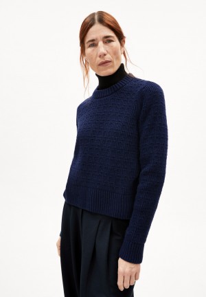 ARMEDANGELS FABIOLAA Sweater Regular Fit made of Organic Wool Mix Verde Menta Azules | ISMPOZ-941