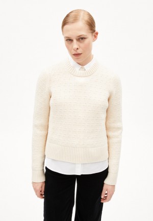 ARMEDANGELS FABIOLAA Sweater Regular Fit made of Organic Wool Mix Oatmilk | MZFNXC-586