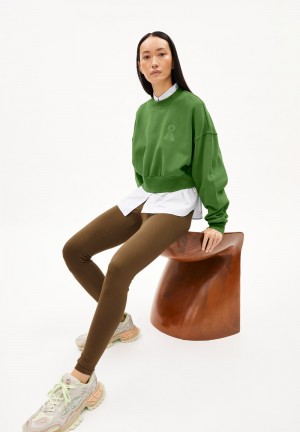 ARMEDANGELS FARIBAA Leggings made of Organic Cotton Mix Dried Moss | CHXZIT-048