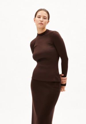 ARMEDANGELS FATIMAA Rib Longsleeve Slim Fit made of Organic Cotton Mix Verde Menta | ZPYLRV-047