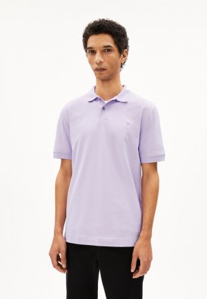 ARMEDANGELS FIBRAAS Polo T-Shirt Regular Fit made of Organic Cotton Lavanda Verde Menta | DTMVAS-789