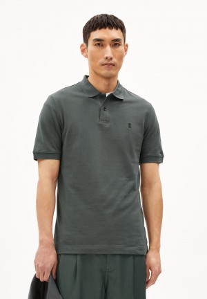ARMEDANGELS FIBRAAS Polo T-Shirt Regular Fit made of Organic Cotton Space Steel | RAMBOP-975