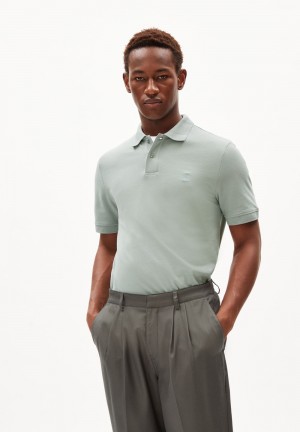 ARMEDANGELS FIBRAAS Polo T-Shirt Regular Fit made of Organic Cotton Morning Dew | SZPKQX-103