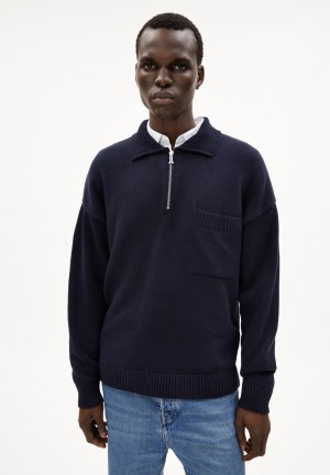 ARMEDANGELS FLORYAAN Sweater Relaxed Fit made of Organic Cotton Night Sky | AKGHLQ-293