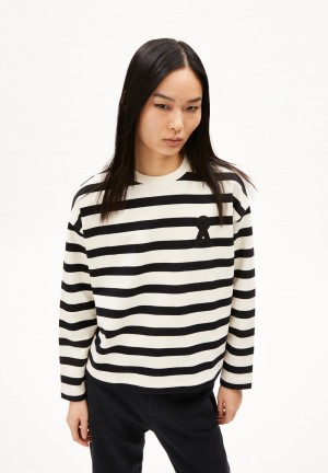 ARMEDANGELS FRANKAA MAARLEN BOLD Sweatshirt Oversized Fit made of Organic Cotton Undyed-black | HIWBCT-120