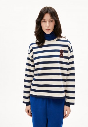 ARMEDANGELS FRANKAA MAARLEN BOLD Sweatshirt Oversized Fit made of Organic Cotton Azules | PRMYFN-785