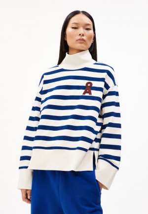 ARMEDANGELS FRANKAA NUNOAA Sweatshirt Oversized Fit made of Organic Cotton Azules | BAISPX-912