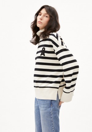 ARMEDANGELS FRANKAA NUNOAA Sweatshirt Oversized Fit made of Organic Cotton Undyed-black | XICMTP-632